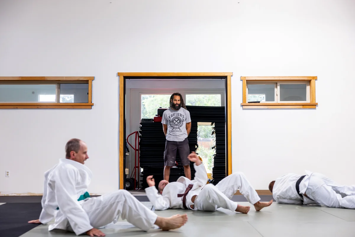 James Vanderwelt, martial arts fighter and trainer, spends time at the Hive, a mixed-use facility he is creating to provide an affordable meeting/performance/training space for members of the underserved BIPOC community in and around Port Townsend, Washington, on July 25, 2023.